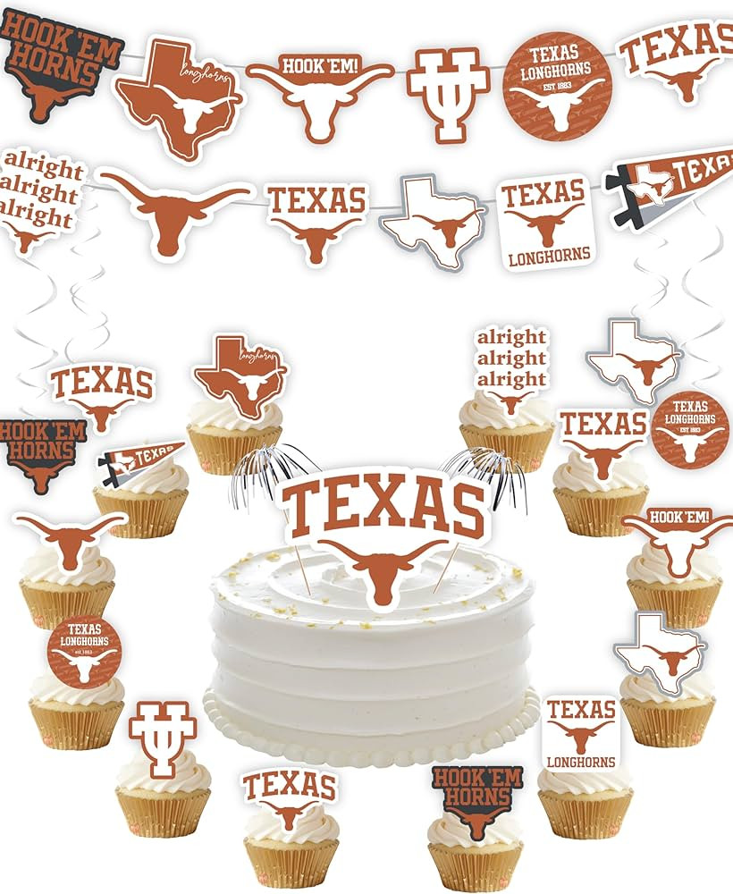 University of Texas Party Supplies for Football, Birthday Gift, Graduation Party Banner and Cake ... | Amazon (US)