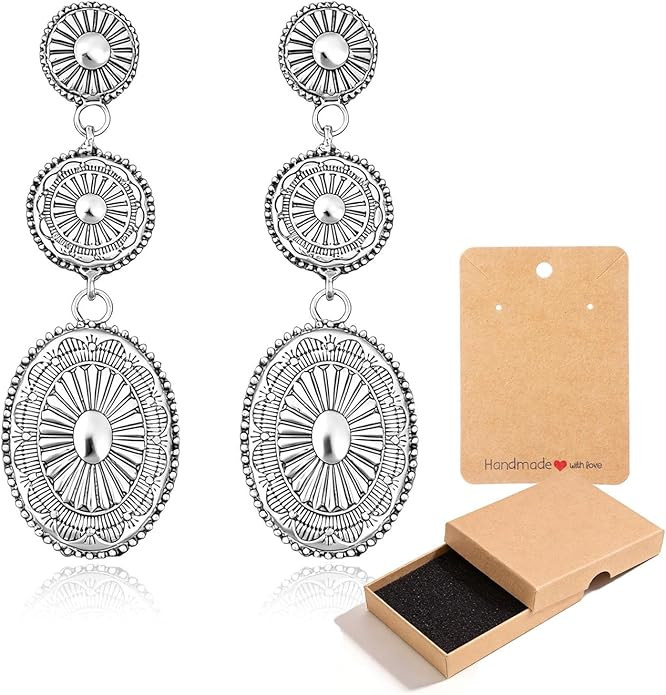 Western Earrings Jewelry for Women Gold/Silver Turquoise Earrings Vintage Concho Earings Country ... | Amazon (US)