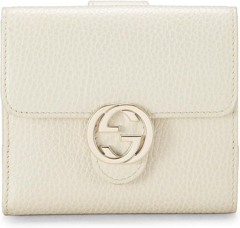 Amazon.com: Gucci, Pre-Loved White Grained Leather Interlocking French Flap Wallet, White : Luxur... | Amazon (US)