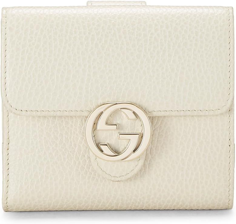 Amazon.com: Gucci, Pre-Loved White Grained Leather Interlocking French Flap Wallet, White : Luxur... | Amazon (US)