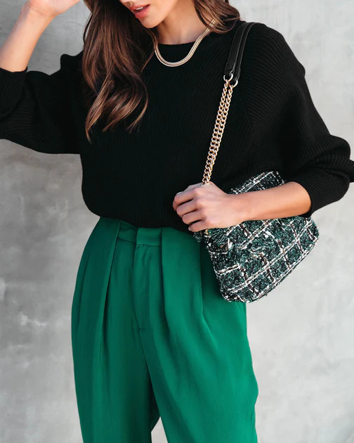 Carly Ribbed Knit Long Sleeve Top - Black - FINAL SALE | VICI