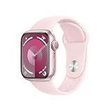 Apple Watch Series 9 [GPS 41mm] Smartwatch with Pink Aluminum Case with Light Pink Sport Band S/M... | Amazon (US)