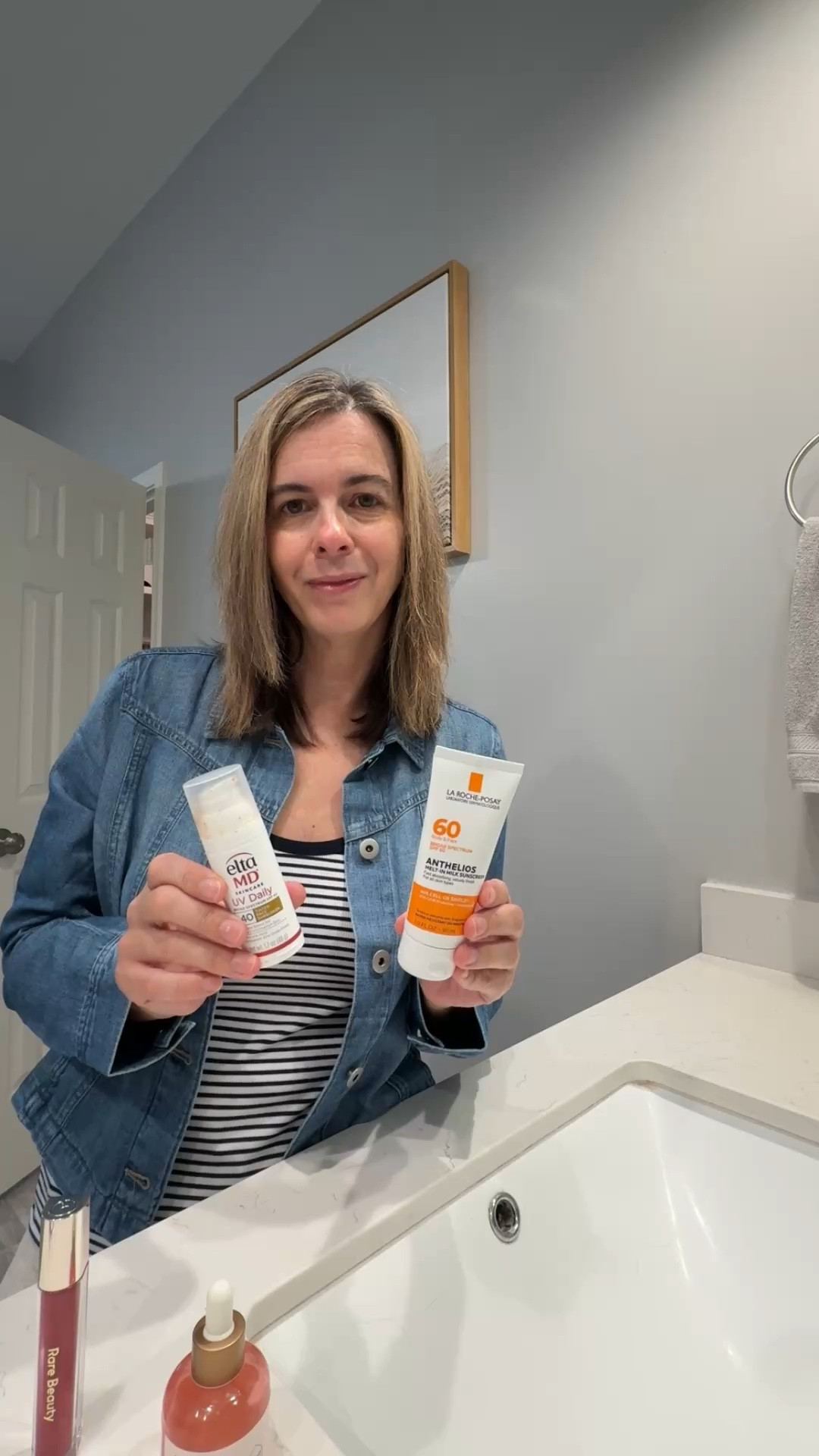 Sunscreen for sensitive skin that I wear. I found a face sunscreen that is perfect for my sensitive skin. And, of course, I also love wearing the Elta Md tinted moisturizer with SPF.

#LTKselfcare #LTKmorningroutine