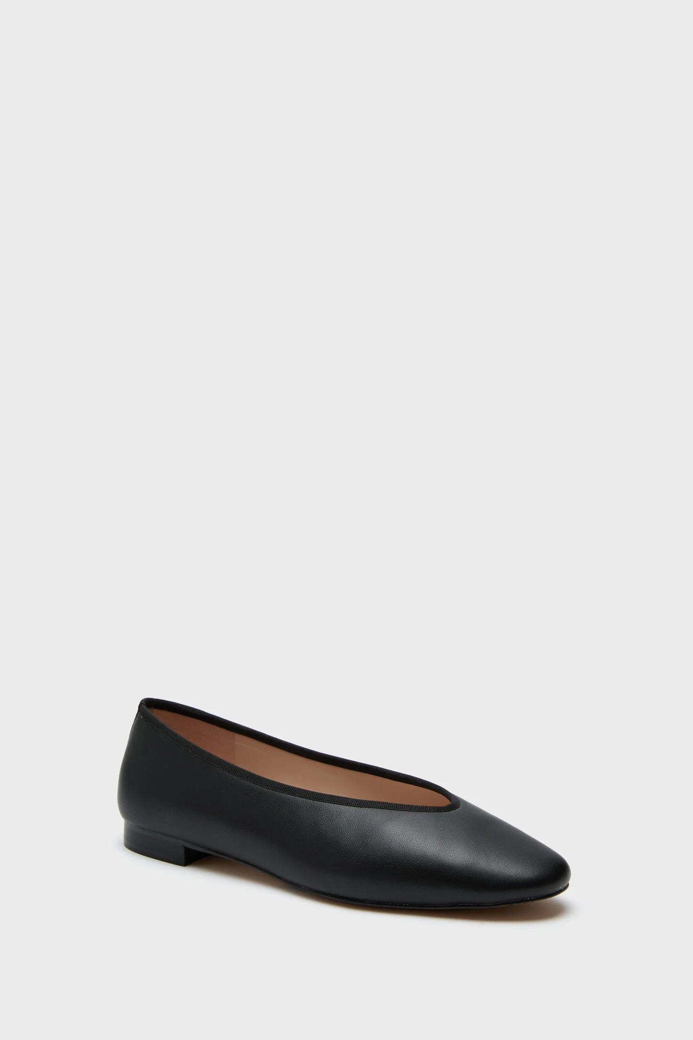 Black Leather Nina Flats | Tuckernuck (US)