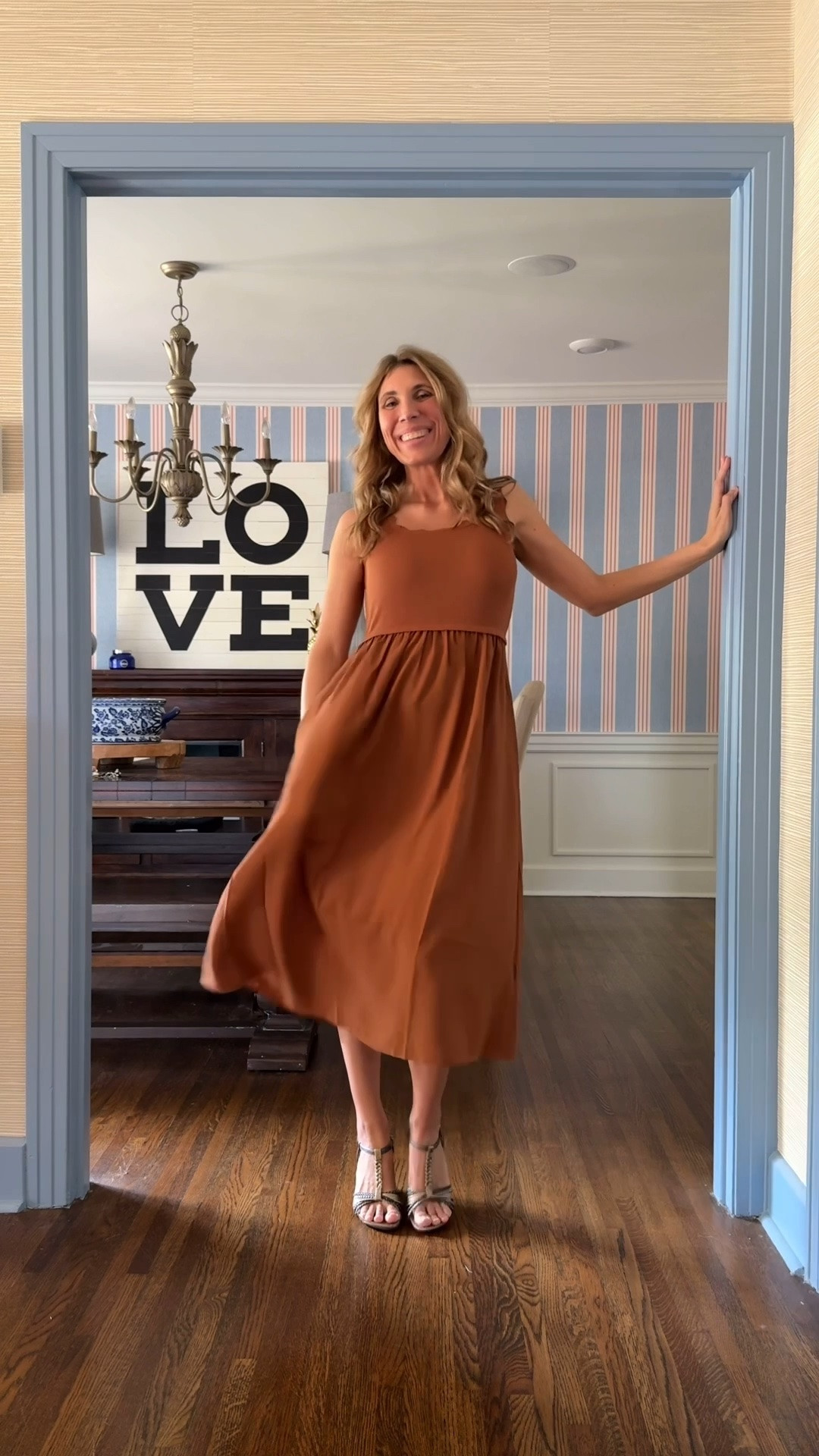 The scallop detail on this dress is so sweet, and you know I love me some pockets!

This midi dress is perfect for running errands in a pair of sandals or add heels for a night out.

I’m wearing a small and would say it runs true to size. Comes in other colors too!

#LTKOver40 #LTKootd