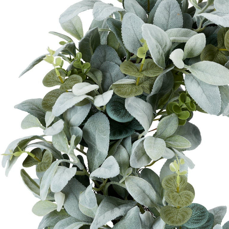 Holiday Time Unlit Lamb's Ear Wreath, 22" | Walmart (US)