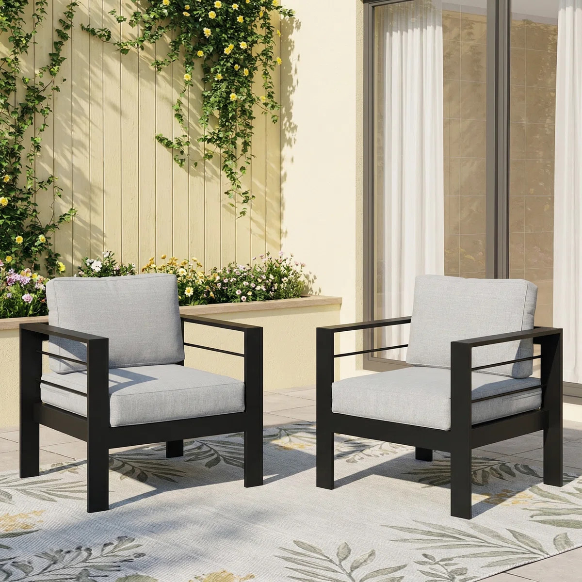2 Piece Patio Aluminum Chair (Set of 2) | Wayfair North America