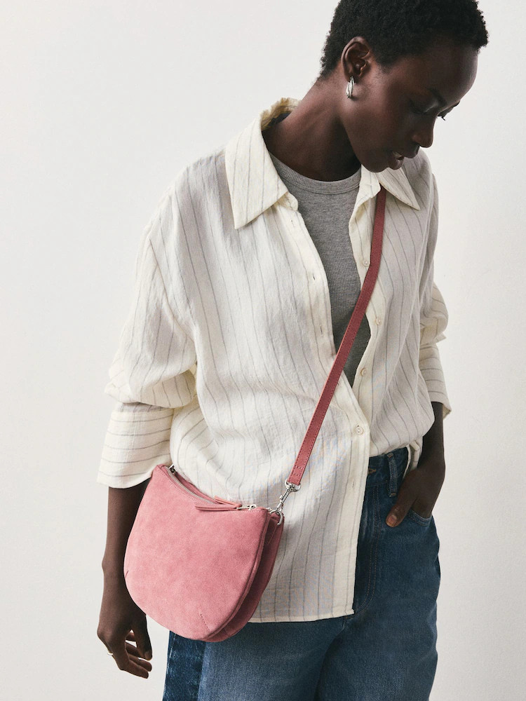 Pink Leather Scoop Cross-Body Bag | Next EU