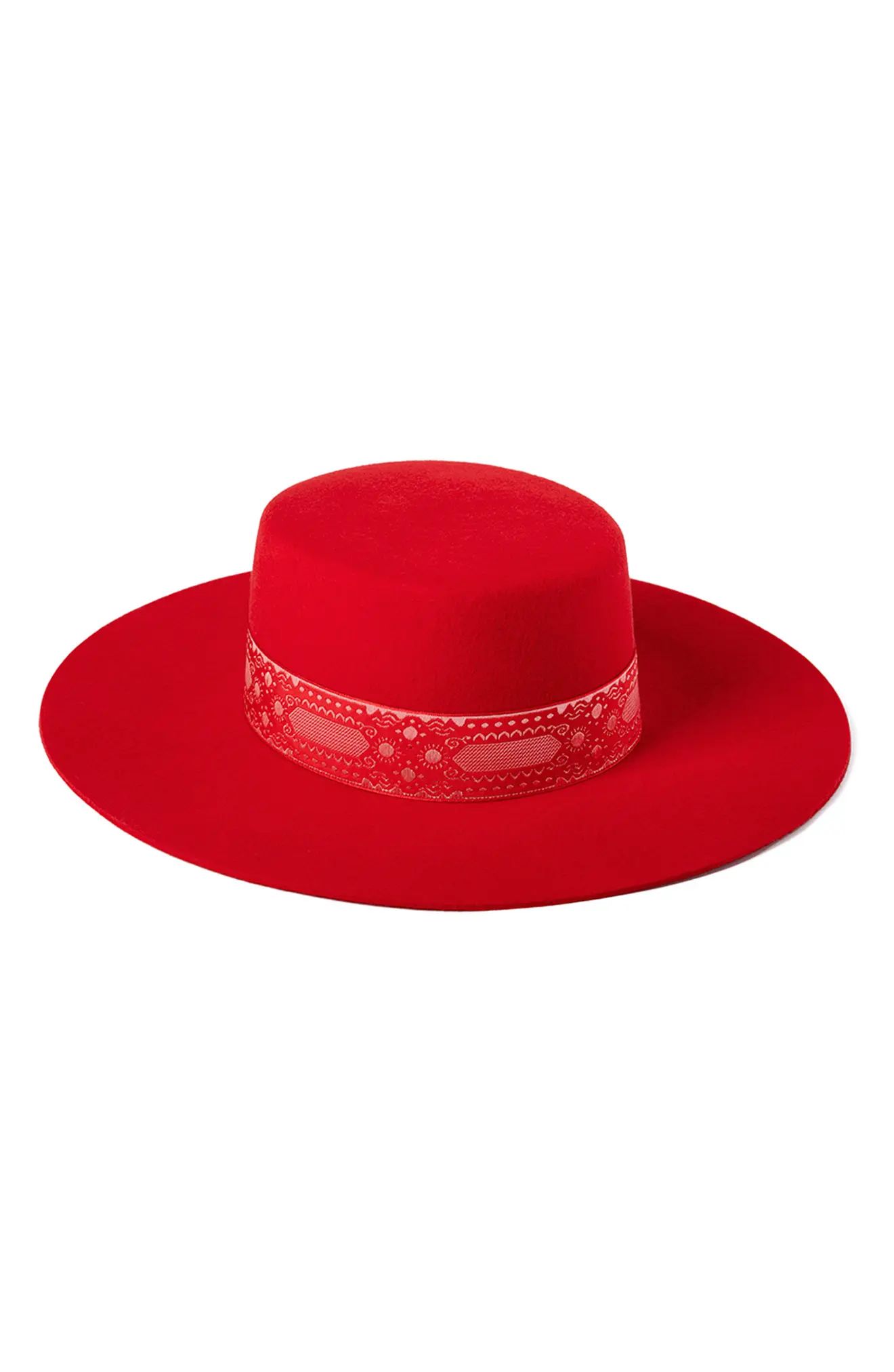 Lack of Color The Sierra Wool Boater Hat in Ruby Red at Nordstrom, Size Small | Nordstrom
