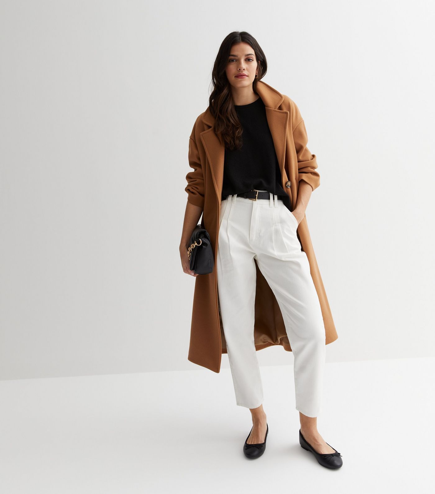 Off White Denim Belted Crop Trousers
						
						Add to Saved Items
						Remove from Saved Item... | New Look (UK)