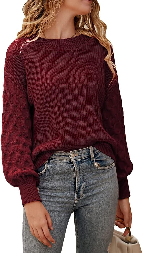 PRETTYGARDEN Women's 2023 Winter Pullover Sweater Casual Long Sleeve Crewneck Loose Chunky Knit J... | Amazon (US)