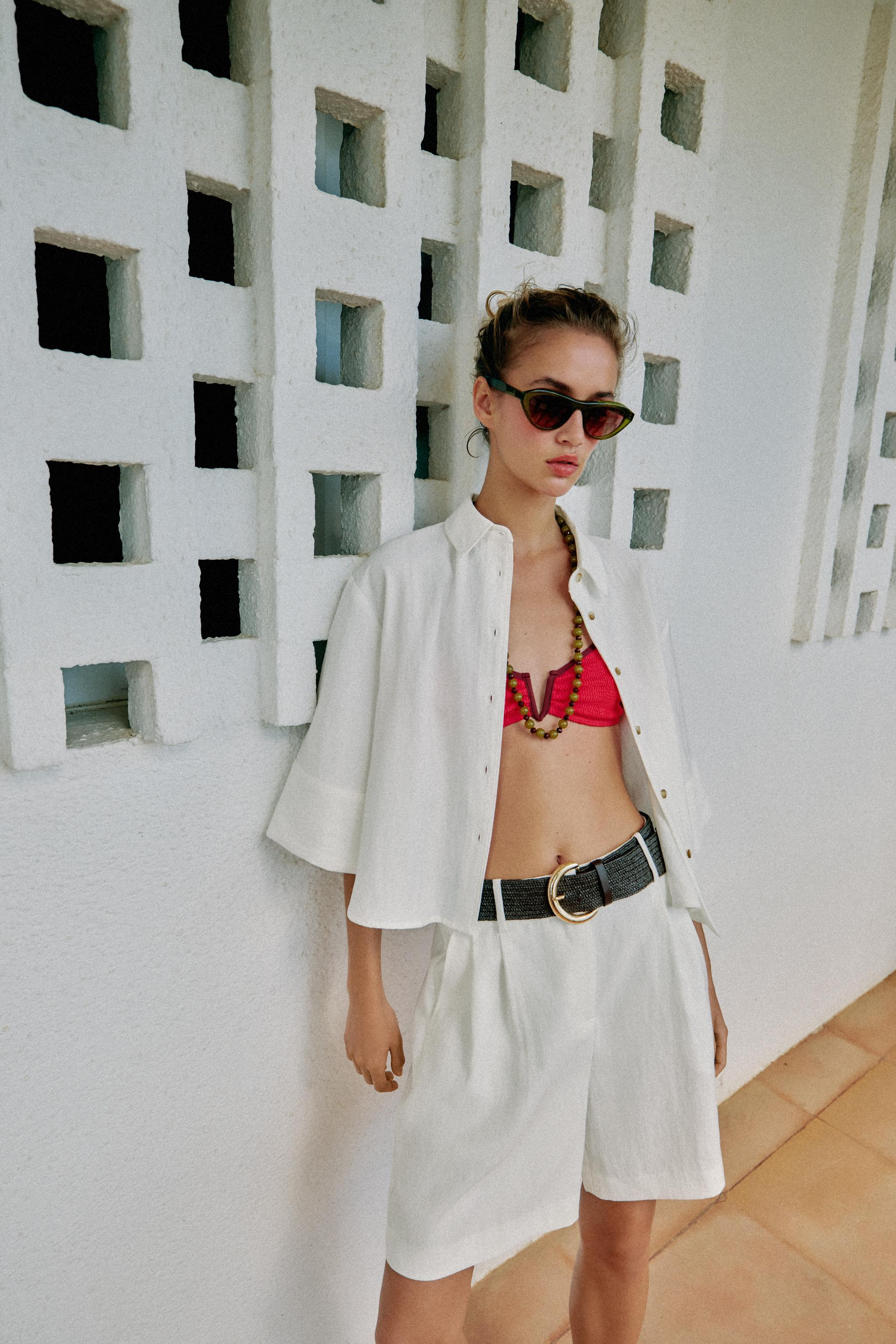 DARTED BERMUDA SHORTS WITH BELT | Zara UK