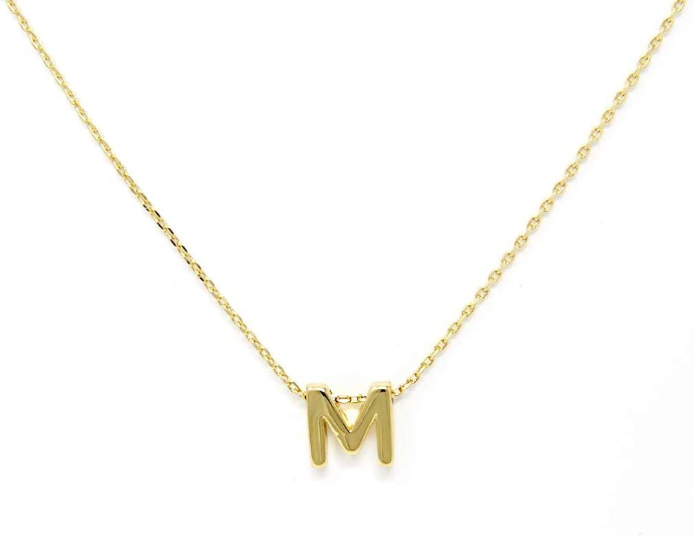Petite Initial Letter Alphabet Pendant Charm Gold Dipped Necklace Gold Silver Rosegold (23 Letters) | Amazon (US)