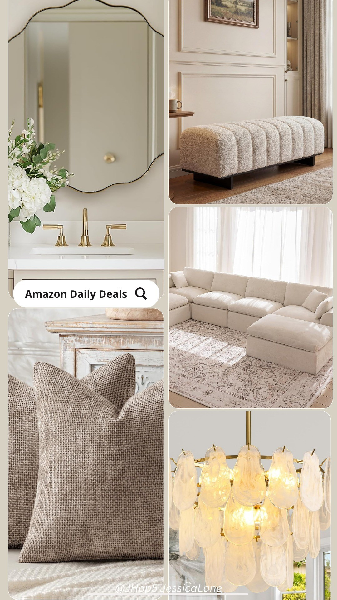 Today’s Amazon daily deals feature elevated neutral staples, from the ribbed boucle bench and modular sectional to textured pillows and statement lighting.#amazonhome #amazonfinds #neutralhome #homedecor

#LTKSaleAlert #LTKHome #LTKSeasonal