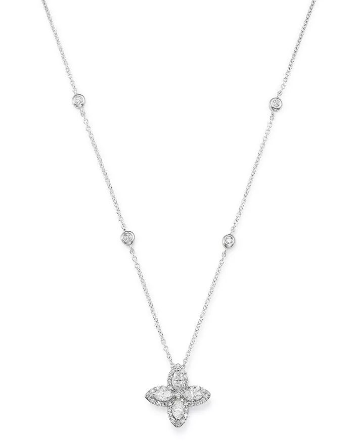 Bloomingdale's Diamond Marquis Flower Pendant Necklace in 14K White Gold, 0.50 ct. t.w. - 100% Ex... | Bloomingdale's (US)