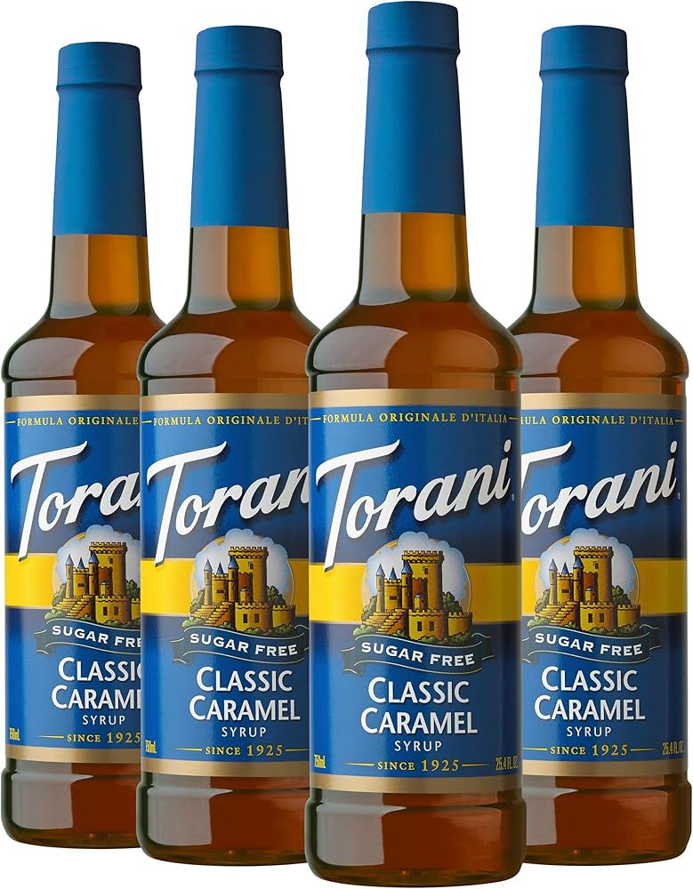 Torani Sugar Free Syrup, Classic Caramel, 25.4 Oz, Pack of 4 | Amazon (US)