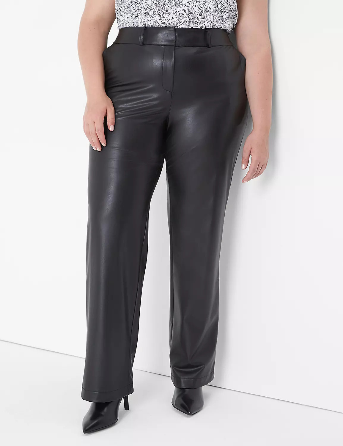 Lane Bryant Faux-Leather Straight Leg Pant 20 Black | Lane Bryant (US)