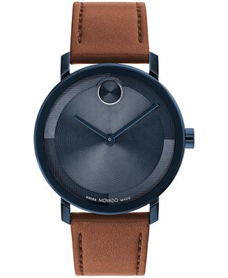 Movado Men's Bold Evolution 2.0 Swiss Quartz Cognac Leather Watch 40mm - Macy's | Macy's