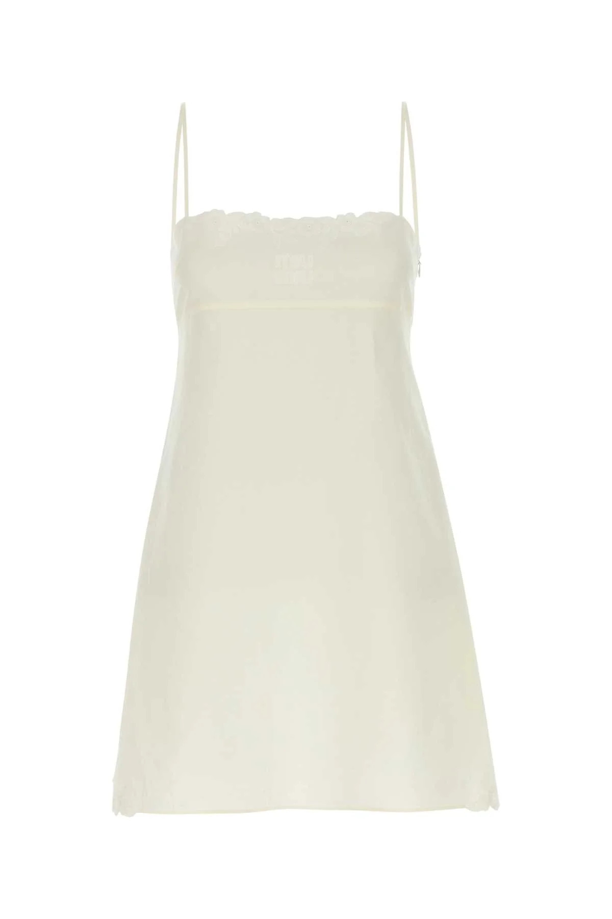 Miu Miu Linen-Cotton Dress — White | Italist Inc.