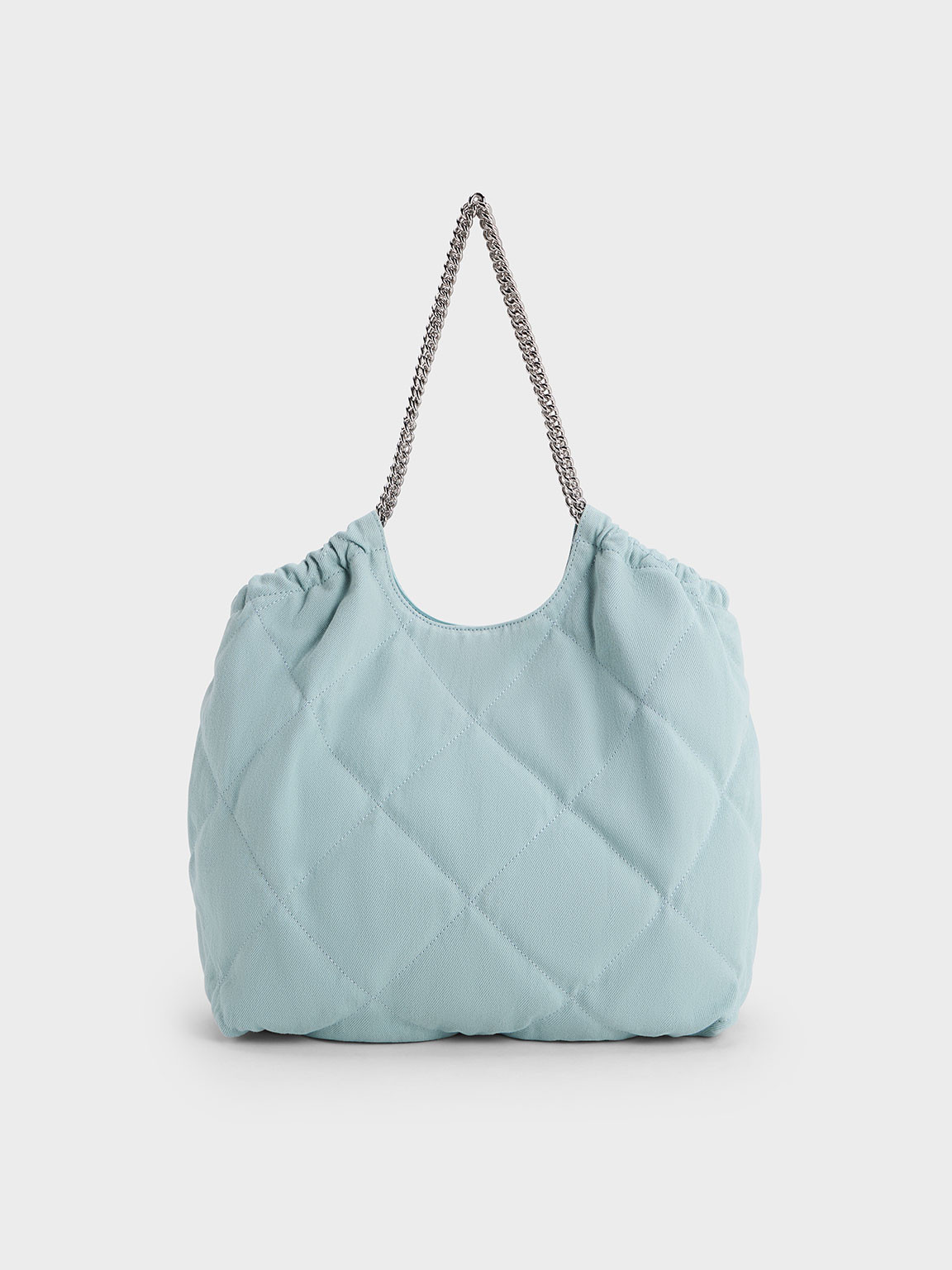 Braided Handle Denim Tote Bag
 - Light Blue | Charles & Keith US