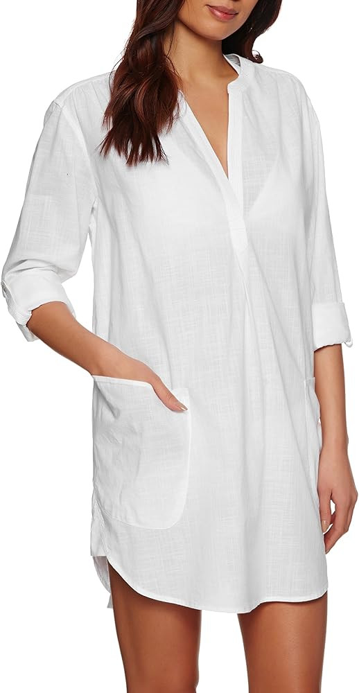 Seafolly Women's Basics Boyfriend Beach Shirt Cover Up | Amazon (US)