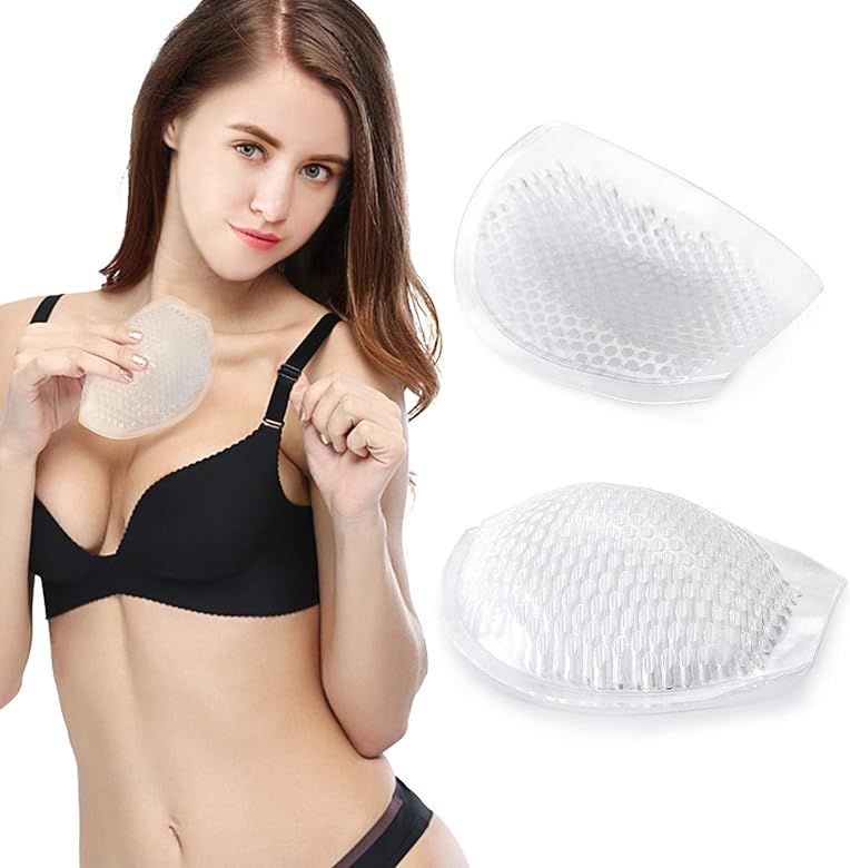 Breathable Silicone Bra Inserts,Honeycomb Semi-Adhesive Breast Enhancer Perforated Push Up Booste... | Amazon (US)