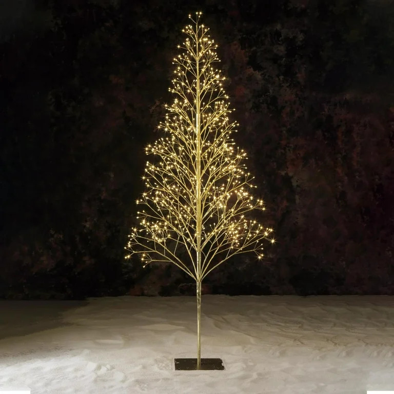 6' Pre-Lit Starburst Gold Artificial Christmas Tree with 800 Warm White Twinkling LED Lights, by ... | Walmart (US)