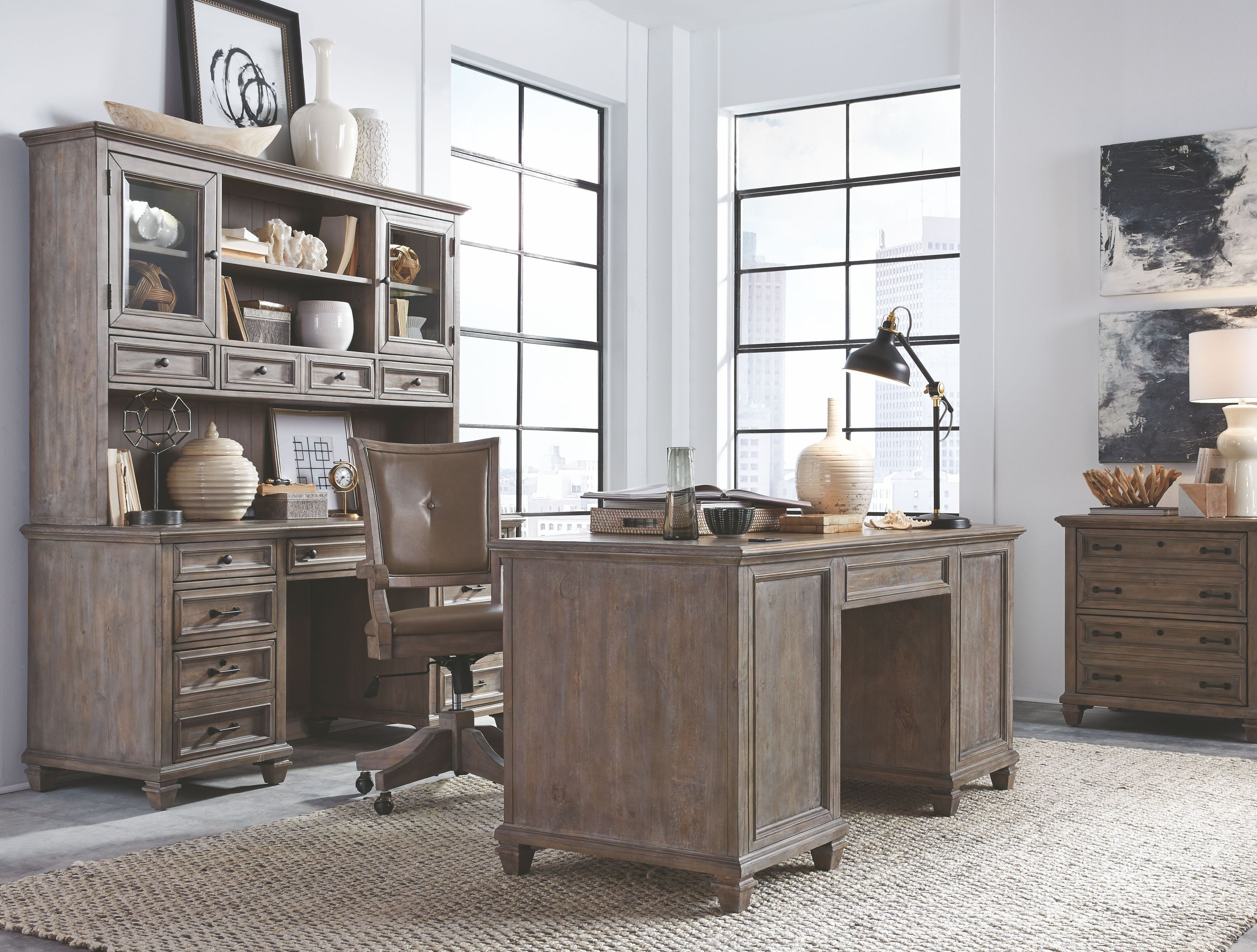 Lancaster Dovetail Grey Executive Home Office Set | 1stopbedrooms