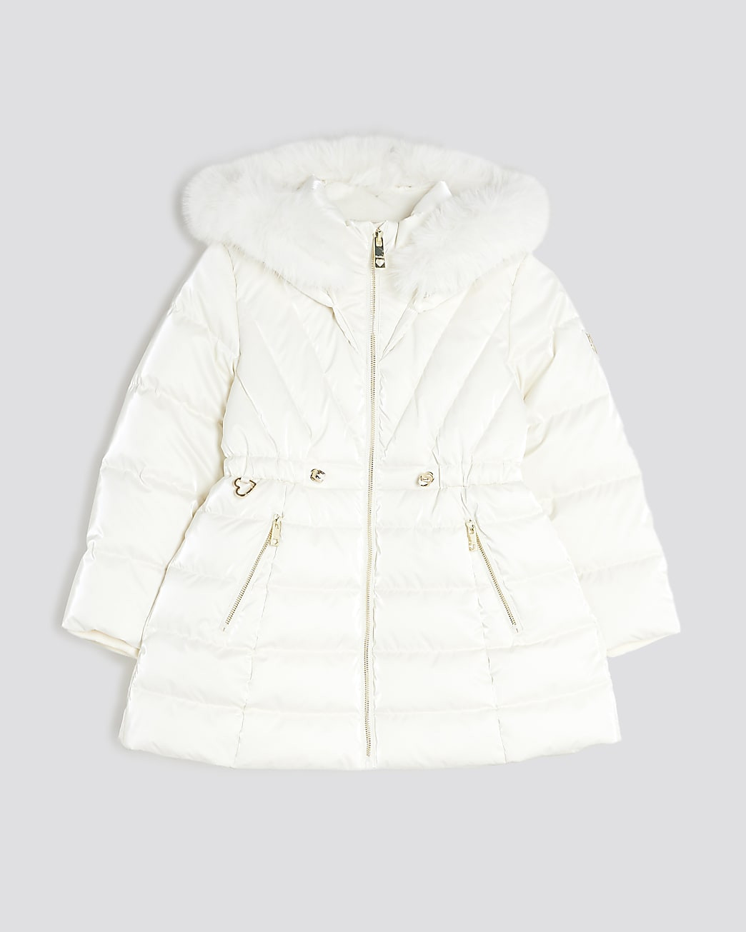 Girls Cream Padded Coat | River Island UK & IE