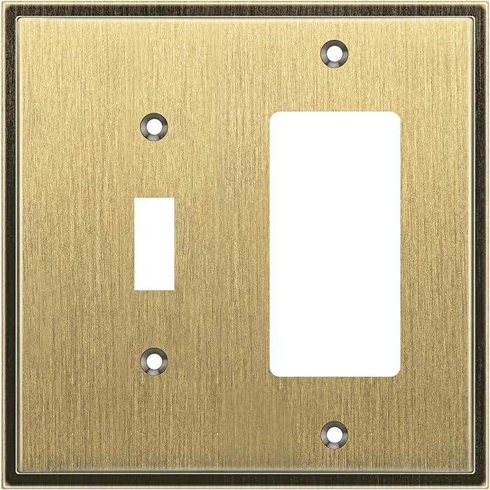 Henne Bery Soft Modern Decorative Wall Plate Switch Plate Outlet Cover (Toggle/Decorator, Antique... | Amazon (US)