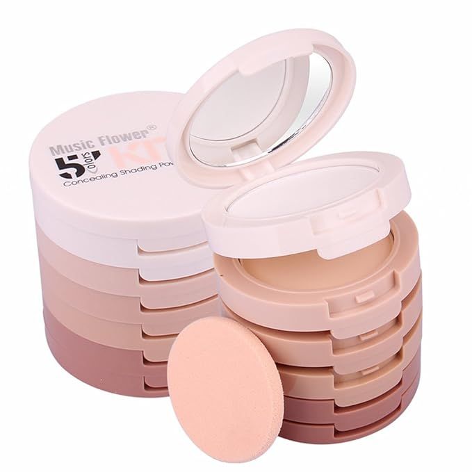 Meao Multi-layer 5 Colour Makeup Powder Compact Powder Make up Contour Face Bronzing Foundation C... | Amazon (US)