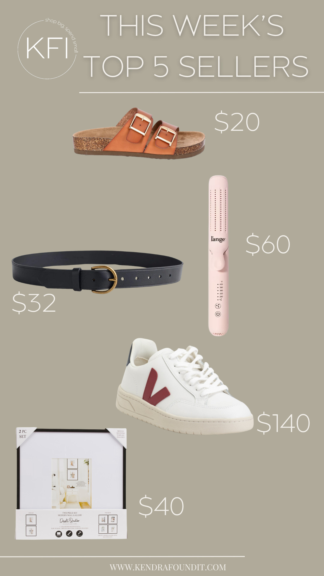These budget-friendly fashion and home finds are trending for a reason!
🖤 Madewell Perfect Leather Belt – real leather, under $35, and a minimalist fashion staple (on sale!)
👟 Veja Sneakers – sustainable, celeb-loved everyday white sneaker, on sale for $140!
💁‍♀️ L'ange Le Duo 360 Airflow Styler – flat iron & curling tool in one, best hot tool for travel + daily styling (and it’s on major sale!)
👡 Birkenstock dupes from Walmart – under $20, perfect for spring + summer, cushy cork footbed look
🖼️ Oversized matte gallery frames – neutral, modern, perfect for a high-end designer look for less.

Shop these top sellers + more fashion dupes, modern organic home decor, and designer-inspired finds on a budget on my LTK or at kendrafoundit.com. 

 #LTKHome #LTKSaleAlert #LTKShoeCrush