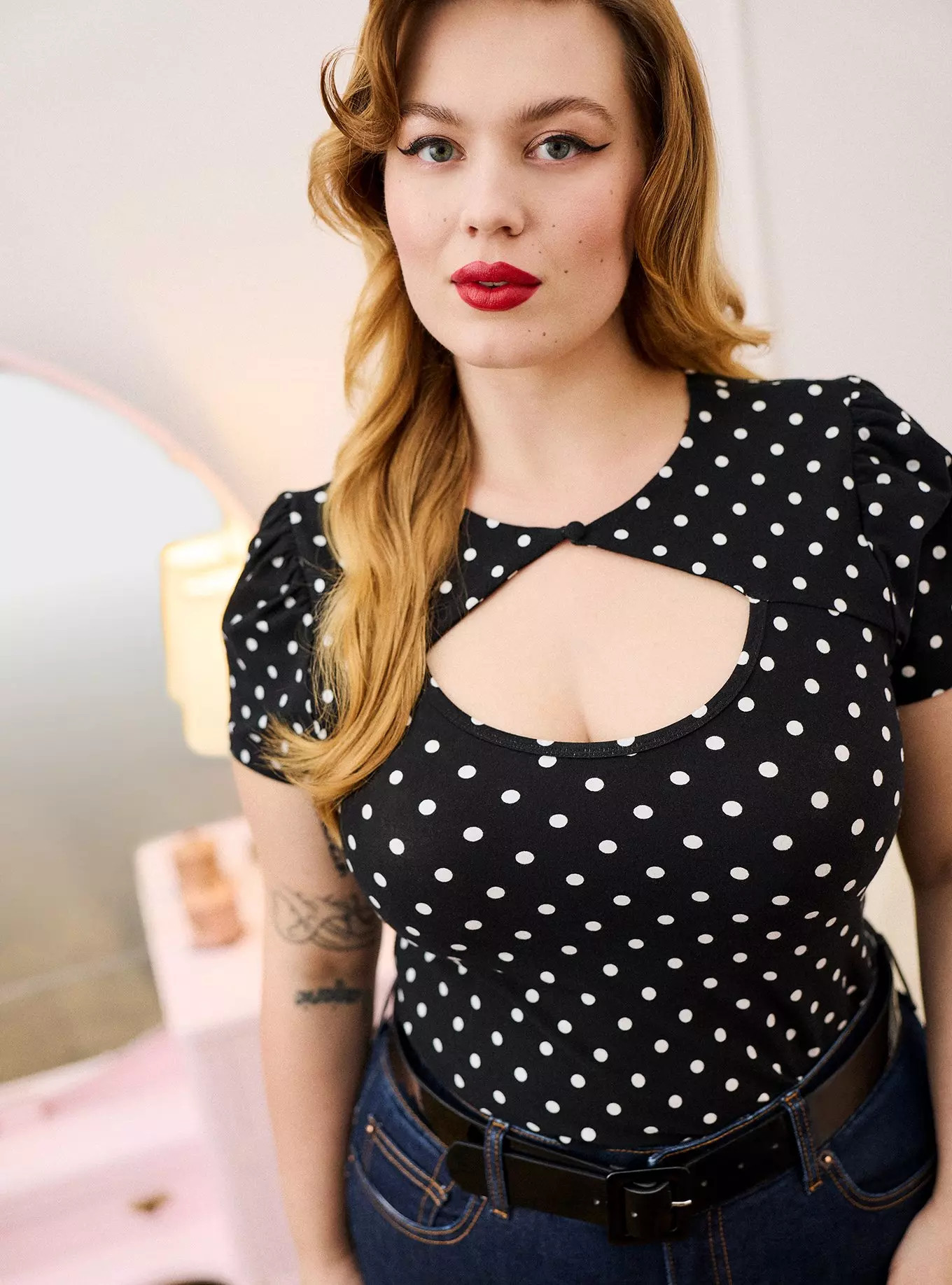 Retro Chic Button Neck Foxy Top | Torrid (US & Canada)