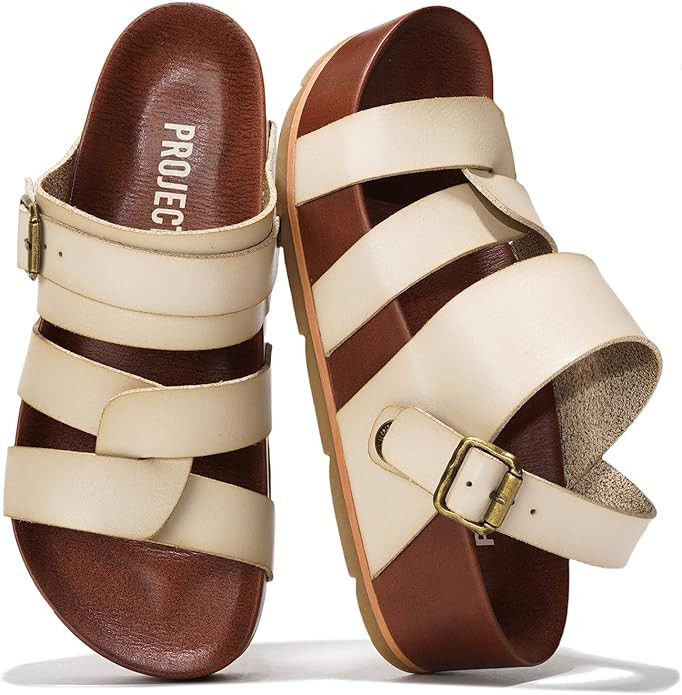 Project Cloud Platform Sandals Women – Strappy Wedges with Comfortable Plush & Soft Insole – ... | Amazon (US)