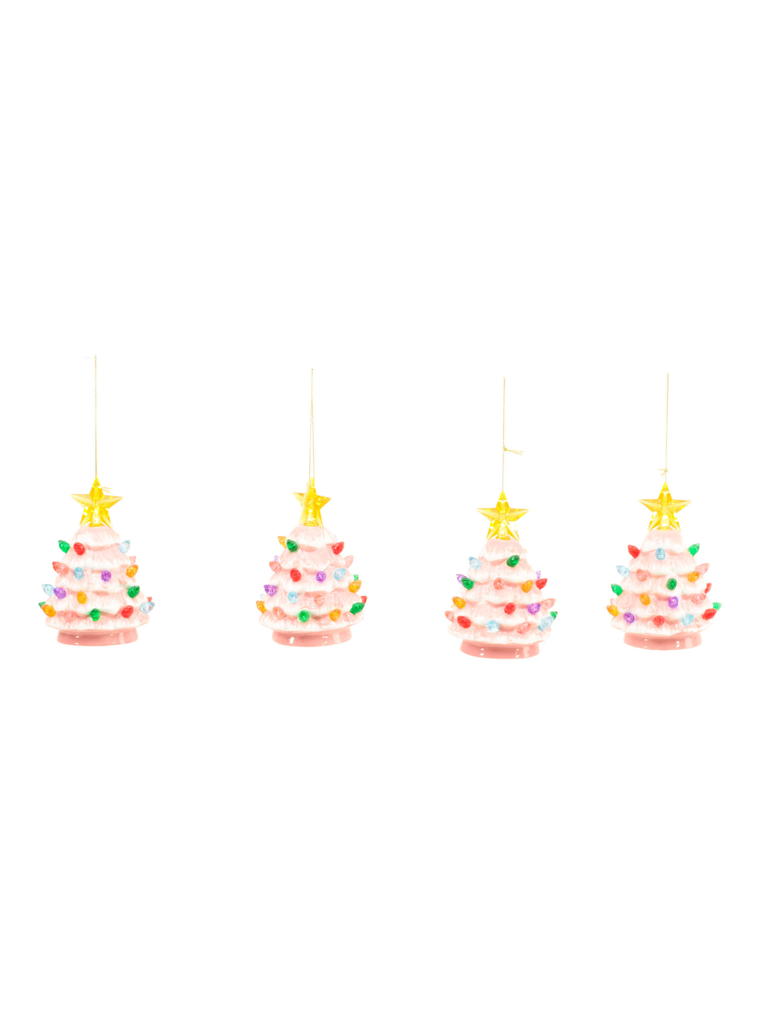 Set Of Four Mini Nostalgic Tree Ornaments With Bulbs | Christmas In July | Marshalls | Marshalls