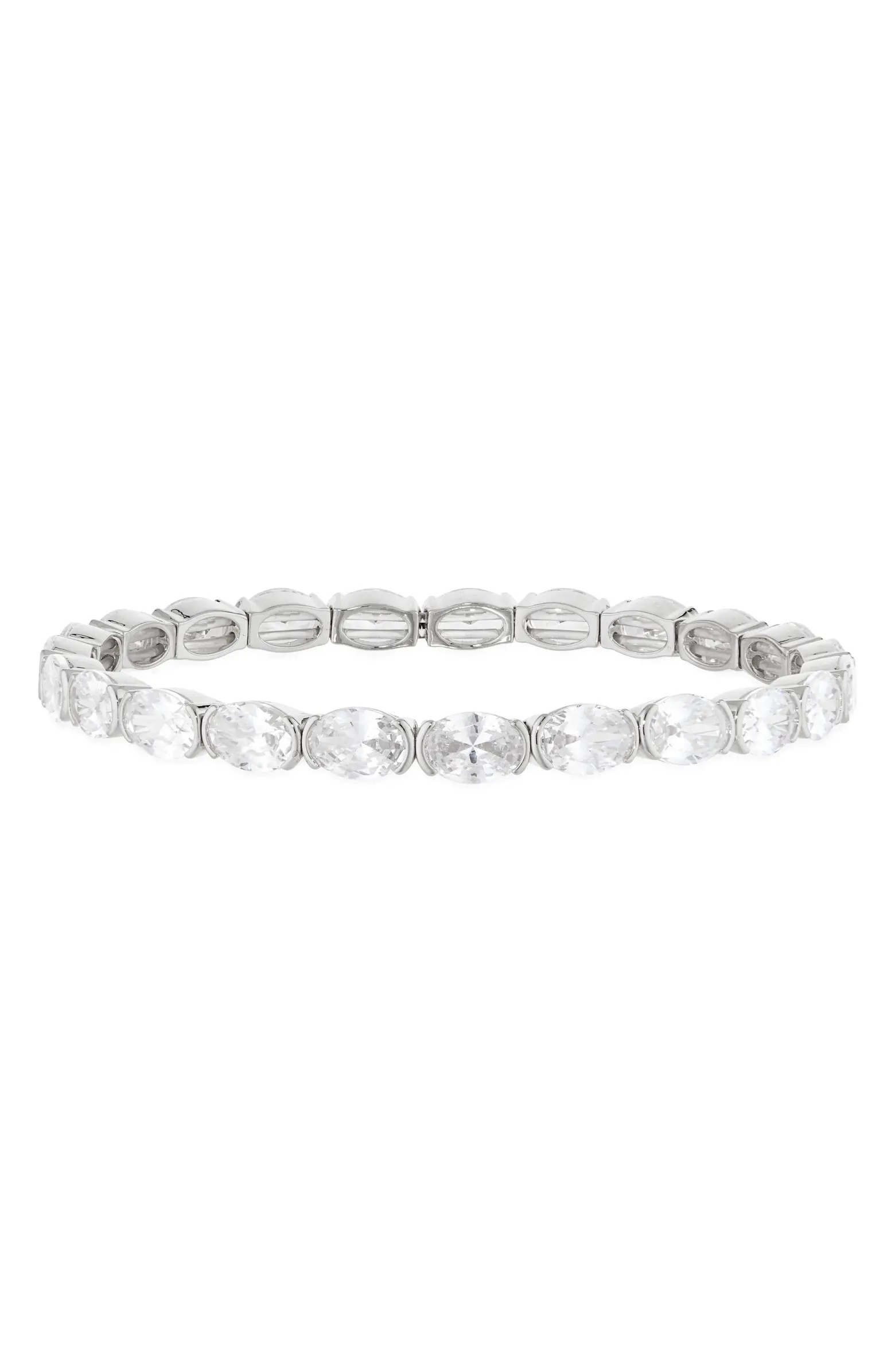 Oval Cut Cubic Zirconia Stretch Bracelet | Nordstrom
