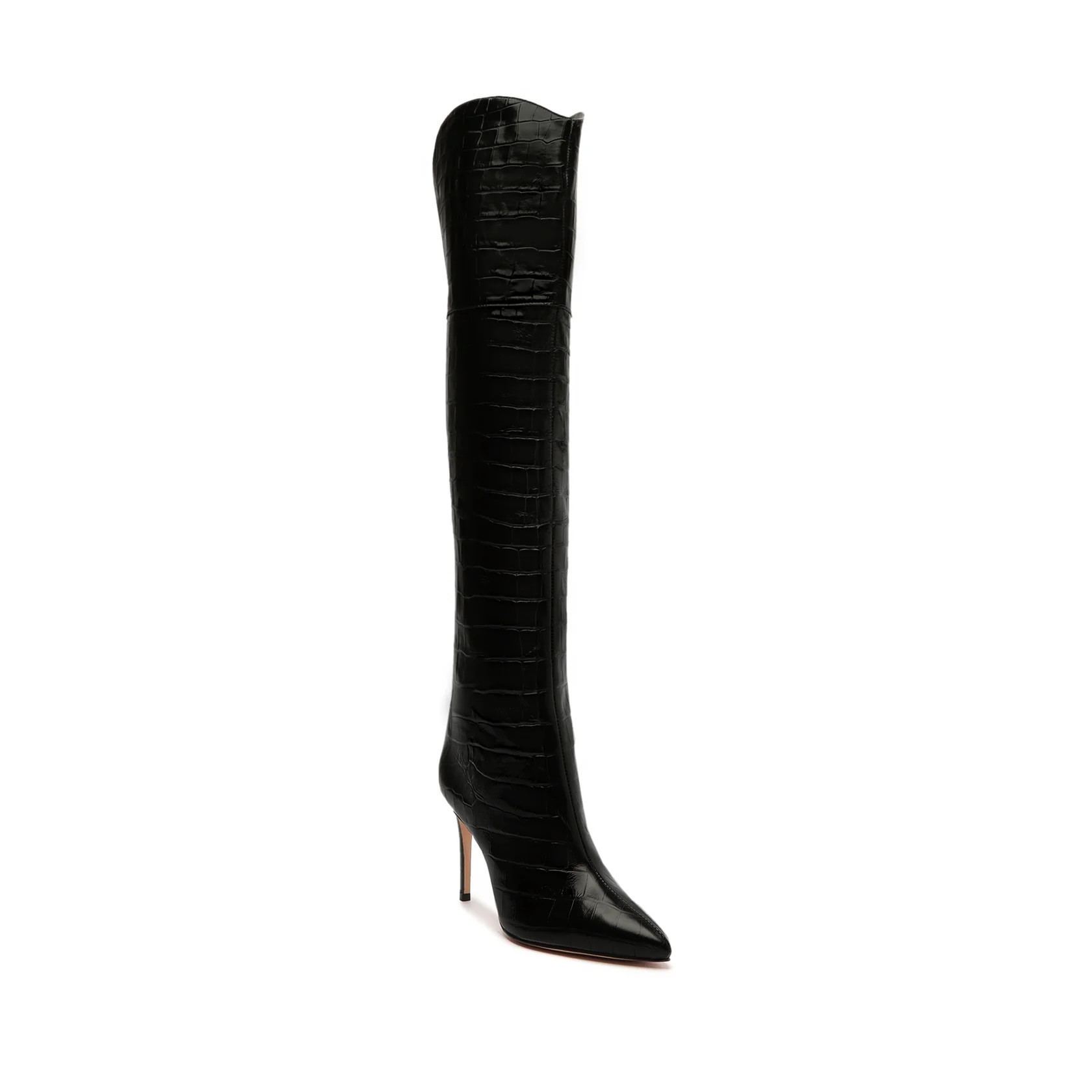 Maryana OTK Crocodile-Embossed Leather Boot | Schutz Shoes (US)