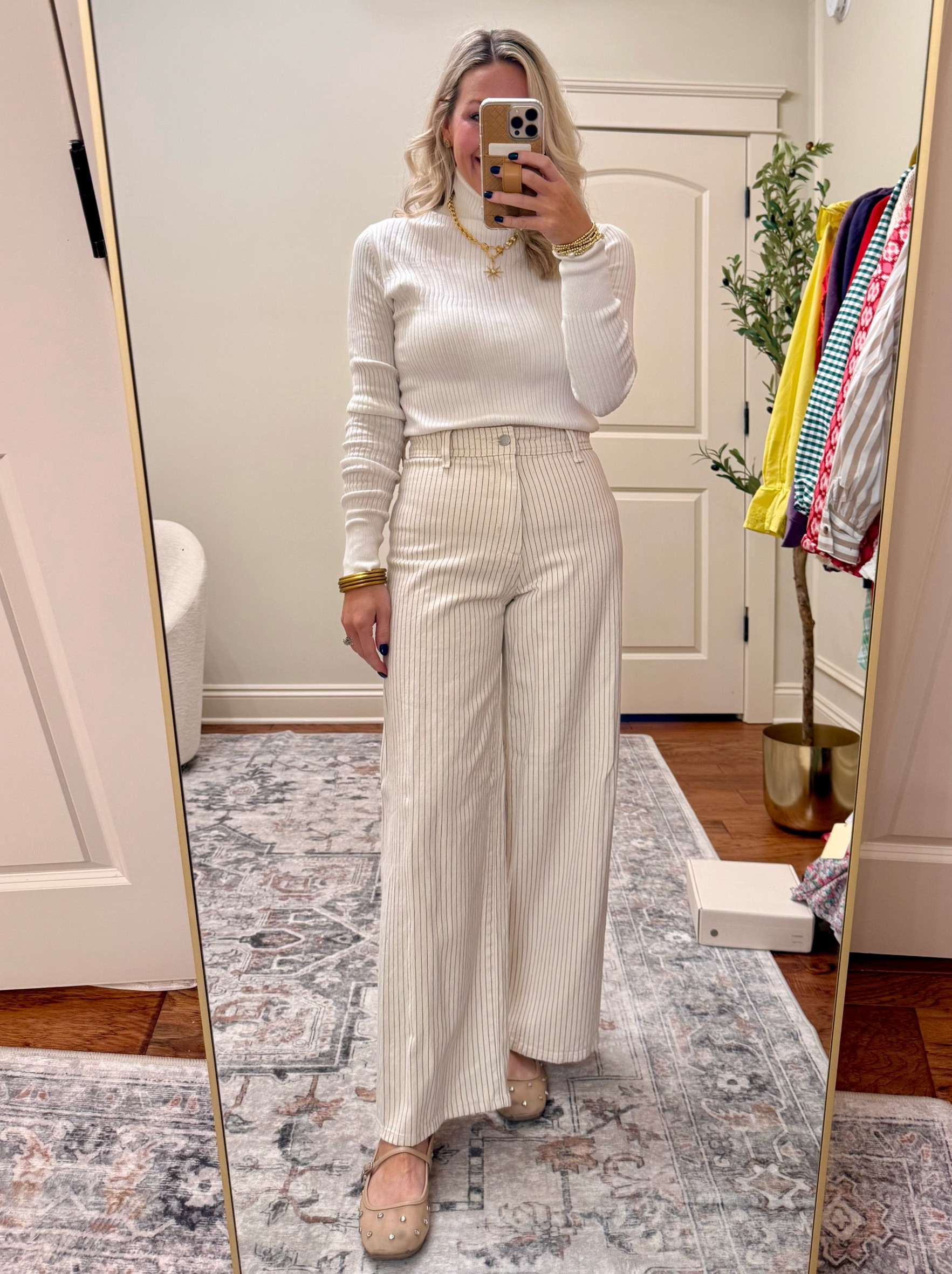 Tuesday work fit
Linking similar turtleneck and my fav Target sailor wide leg pants- size up one size! I’m in the 4
Shoes TTS
Jewelry is harvest jewels- code bobbi20

#LTKWorkwear #LTKFindsUnder50 #LTKStyleTip