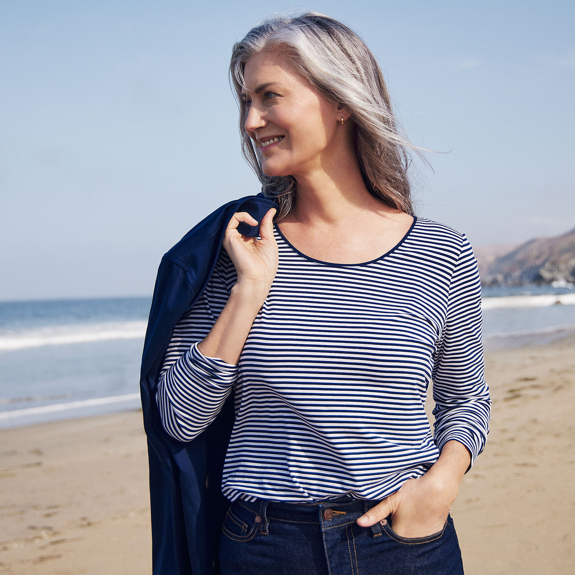 Women's Long Sleeve Lightweight Jersey Scoop Neck T-Shirt | Lands' End (US)