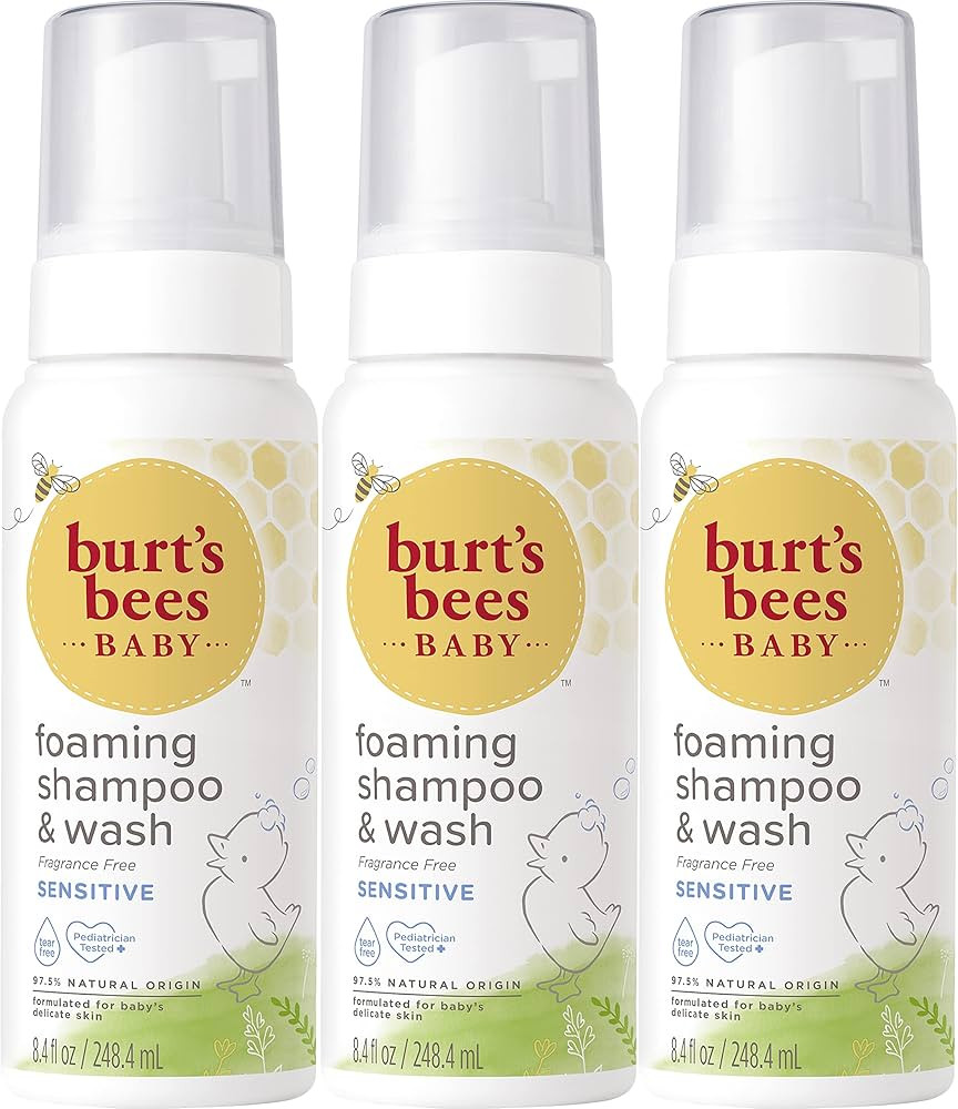 Burt’s Bees Baby™ Foaming Shampoo & Wash for Sensitive Skin, Fragrance Free Baby Wash - 8.4 O... | Amazon (US)