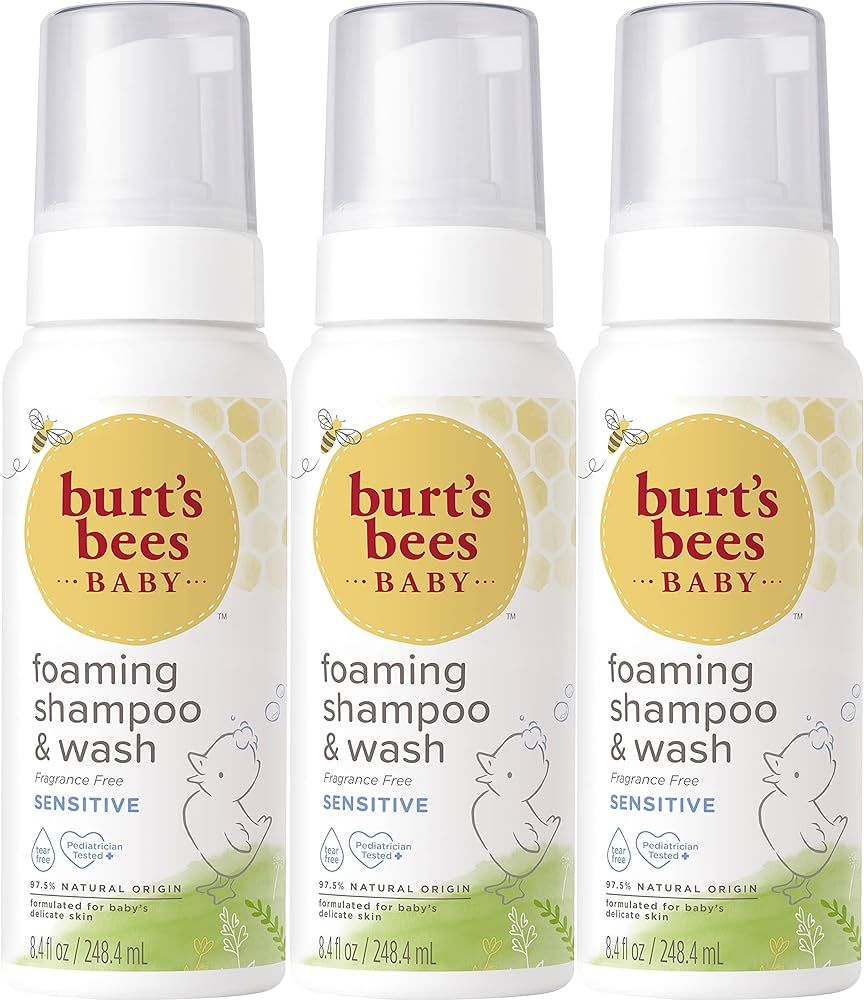 Burt’s Bees Baby™ Foaming Shampoo & Wash for Sensitive Skin, Fragrance Free Baby Wash - 8.4 O... | Amazon (US)