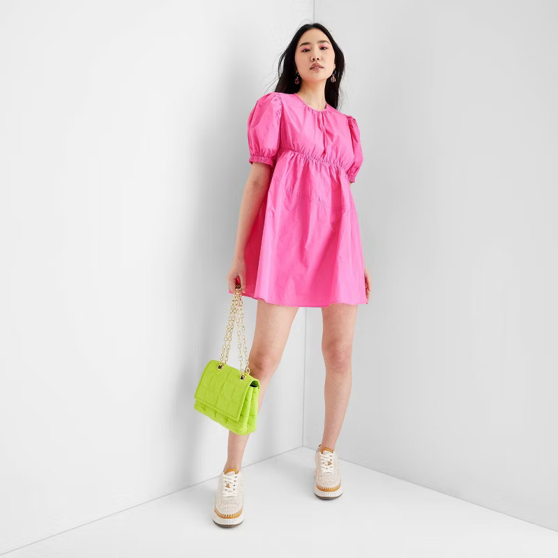 Women's Puff Short Sleeve Drawcord Mini Dress - Future Collective™ with Gabriella Karefa-Johnso... | Target