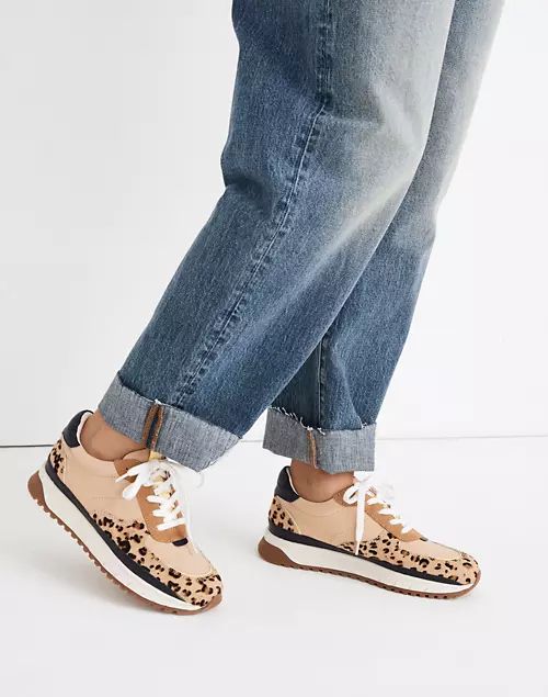 Kickoff Trainer Sneakers in Colorblock Leather and Leopard Calf Hair | Madewell