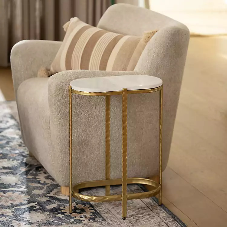 Gold Metal Oval Stella Cocktail Table | Kirklands
