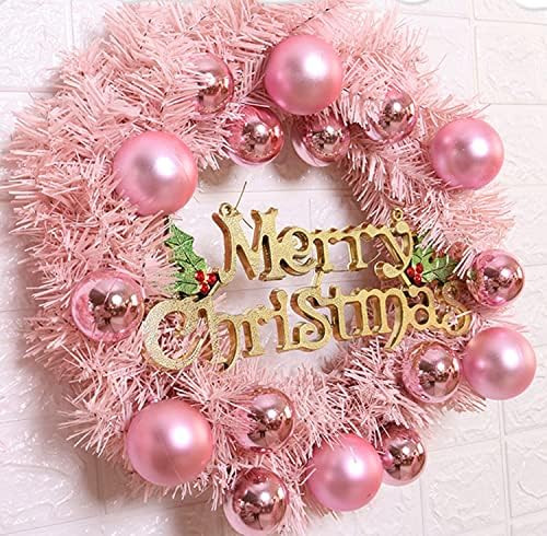 Pink Christmas Wreath, 20 Inch Christmas Garland Holiday Wreath with Merry Christmas Sign, Berrie... | Amazon (US)