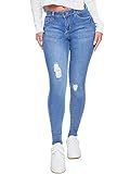 YMI Womens Basic 1-Button High-Rise Skinny Jean Made with Recycled Fibers | Amazon (US)