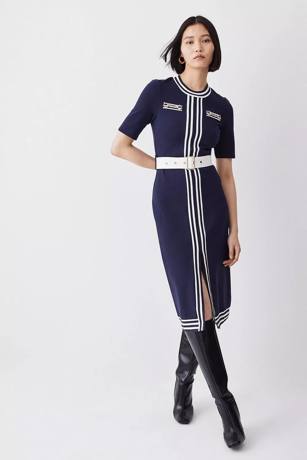 Ponte Belted Jersey Mini Dress curated on LTK