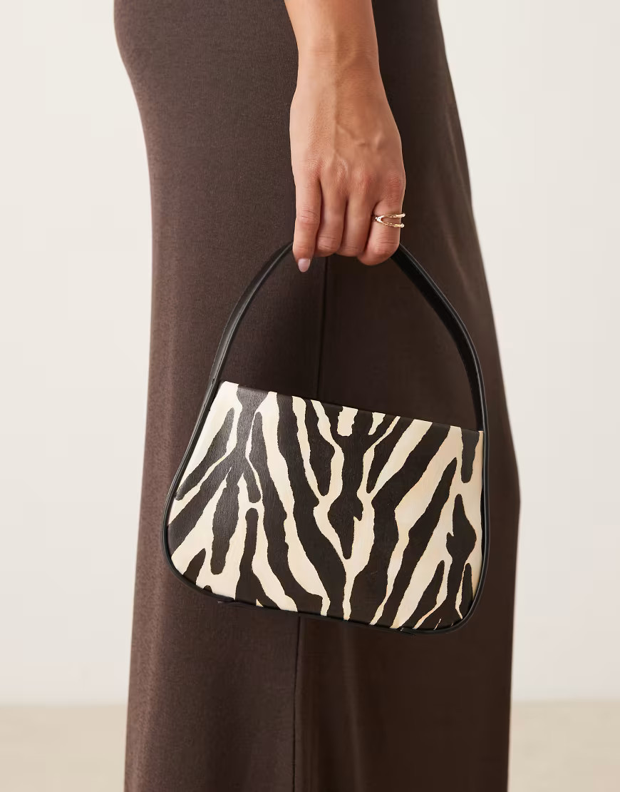 ASOS DESIGN mini grab clutch bag in zebra print-Multi | ASOS (Global)