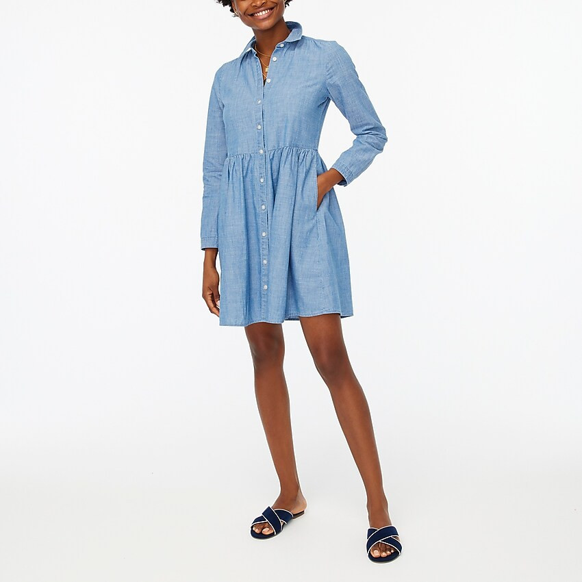 Chambray mini shirtdress | J.Crew Factory