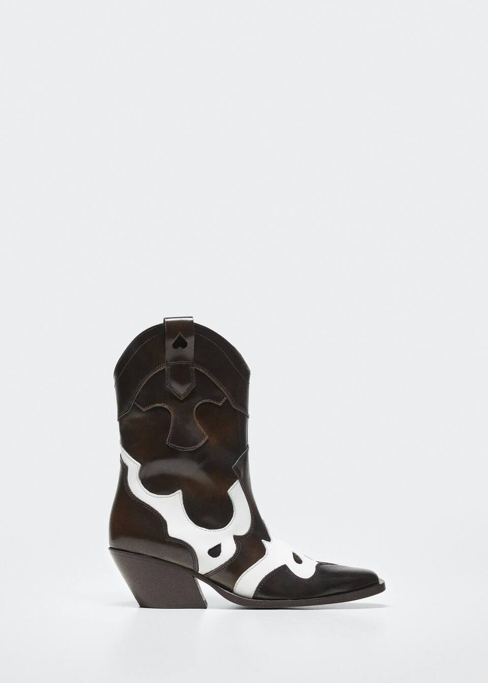 Leather cowboy ankle boots | MANGO (US)